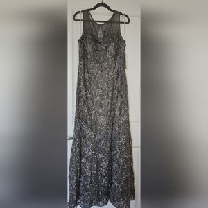 Ignite Evenings by Carol Lin Pewter Gown - Size 14